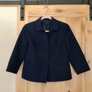 Talbots cropped blazer, navy blue, size 4